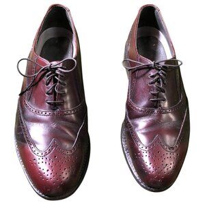 Dexter Mens Leather Wingtip 10 1/2 Oxford Dress Shoes Burgundy W765-4